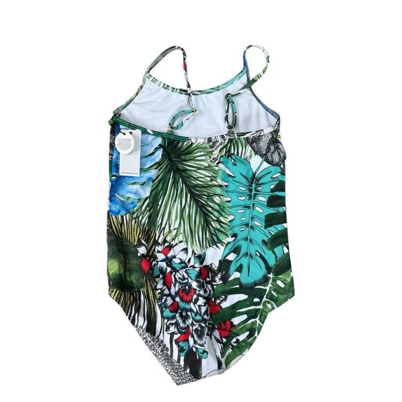 Swiminista X Christian Lacroix girls tropical print fringe swimsuit XL New - Picture 2 of 4